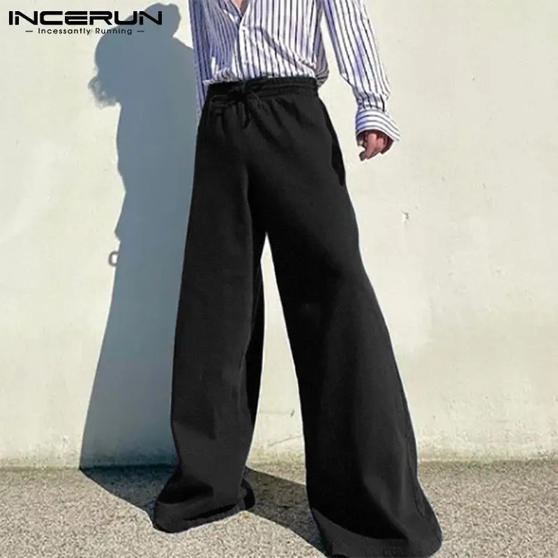 

Стильные Новые мужские повседневные уличные брюки, модные свободные эластичные длинные брюки с высокой талией, модель 2022