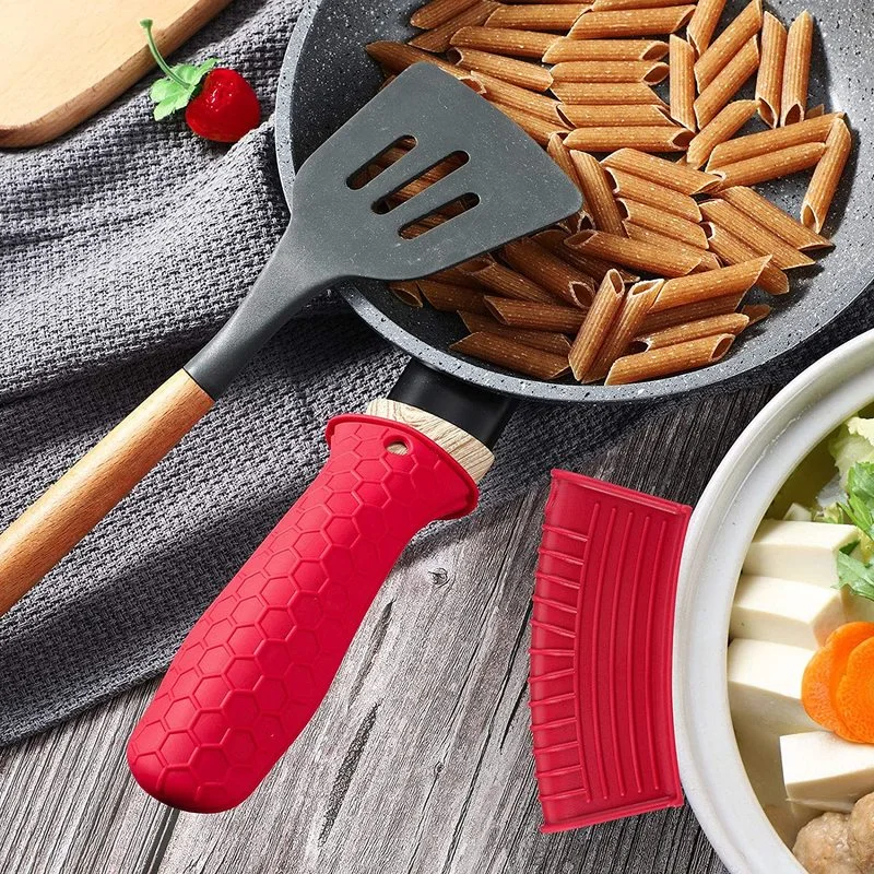 

Silicone Hot Handle Holder Non Slip Pot Holder Cover Assist Hot Pan Handle Rubber Heat Resistant Pot Sleeve Grip Cookware Handle