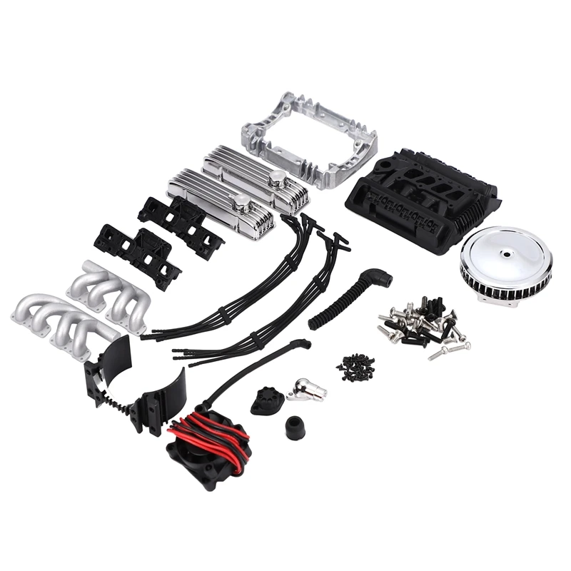 Классический V8 Радиатор вентилятора двигателя с имитацией для 1/10 RC гусеничного