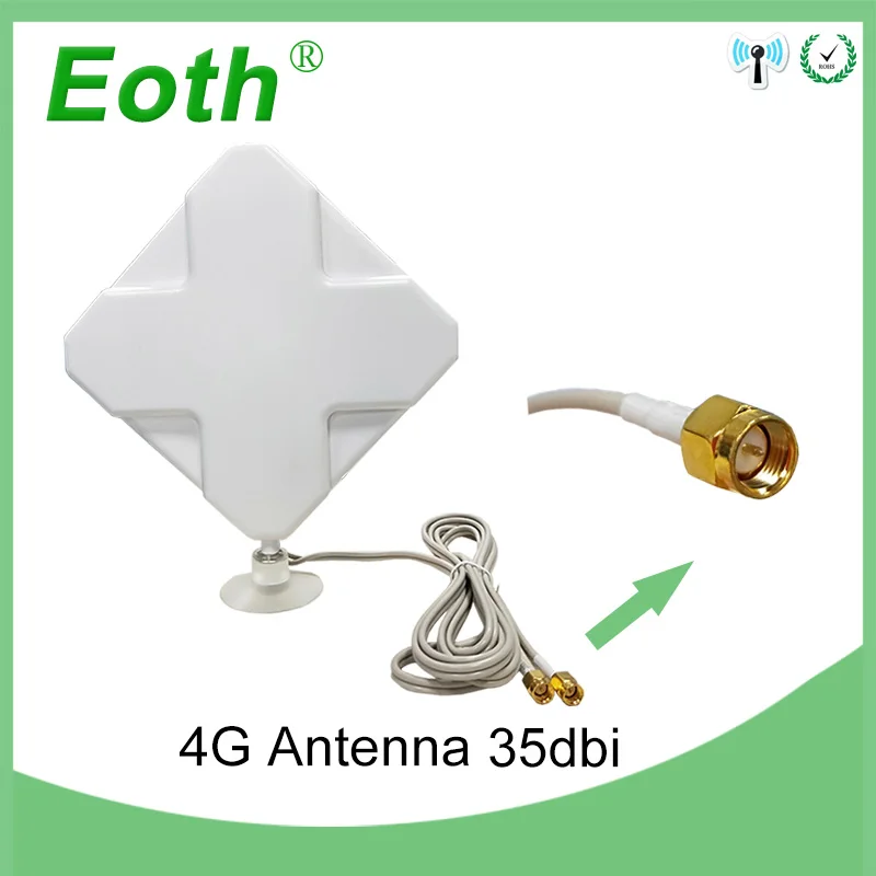 3g 4G антенна 35dBi 2 м кабель LTE Antena 2* SMA разъем для 4G модем маршрутизатор+ адаптер SMA мама к TS9 мужской разъем