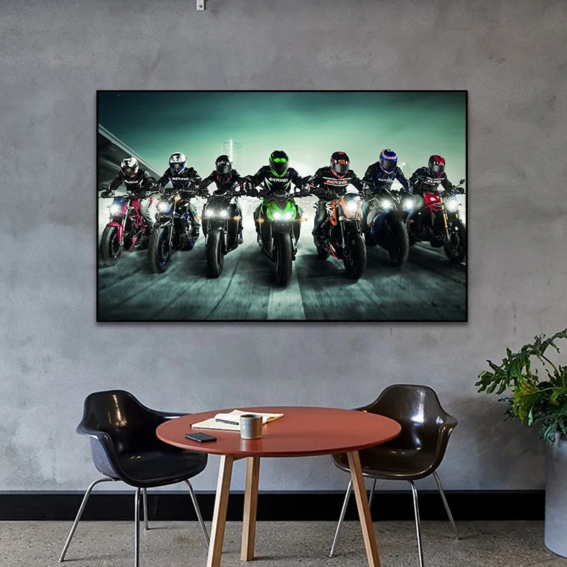 

Motorcycle Racing Posters and Prints Wall Art Canvas Painting Wall Pictures Decorative Paintings Living Room Cuadros Home Decor
