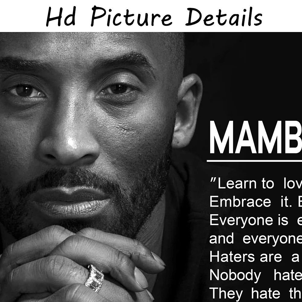 

Famous Basketball Star Poster Kobe Bryant MAMBA MENTALITY Canvas Paintings Commemorative Black and White Print Paint Home Decor
