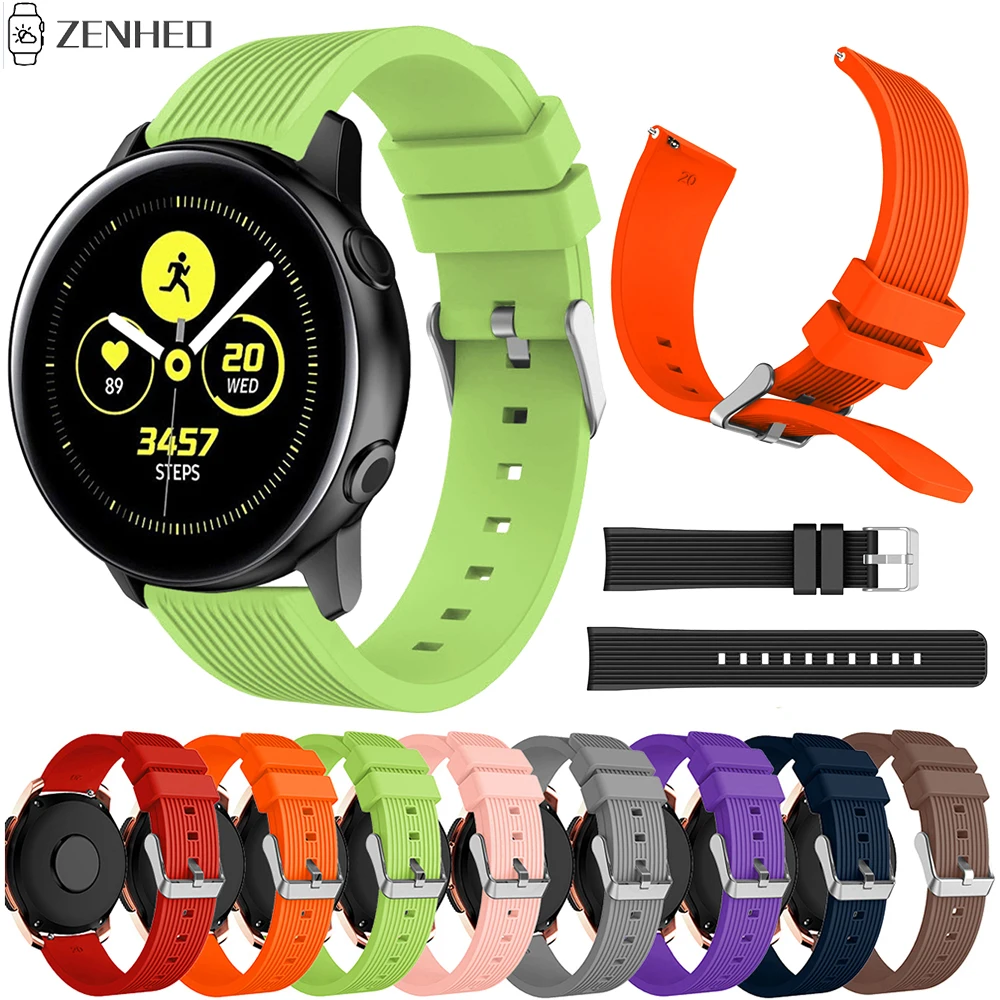 

Ремешок силиконовый для наручных часов, сменный Браслет для Samsung Galaxy Watch Active 2 40 мм 44 мм Huami Amazfit Bip Bit Lite Youth, 20 мм