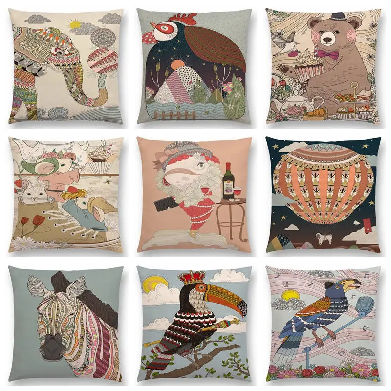 Национальный Стиль Тотем удивительные животные плакат с дизайном слон кошка