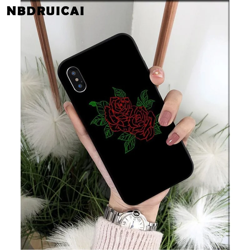 Дизайнерский чехол высокого качества NBDRUICAI Art Modern Design Flower Rose для iPhone 11 Pro XS MAX 8 7 6 6S Plus X 5 5S SE XR.