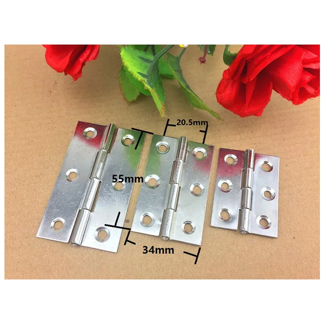 6PCS 1.2mm Stainless Steel Cabinet Door Luggage Hinges 6 Holes Decors Furniture Decoration Antique Vintage | Обустройство дома