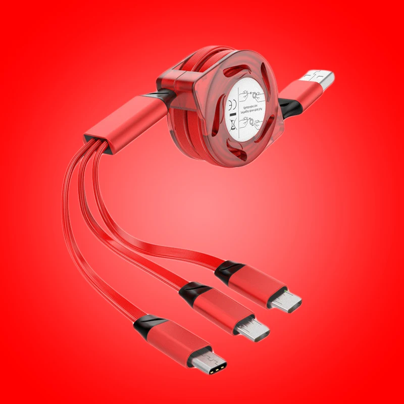 Эластичный кабель 3 в 1 для iOS Type C /USB Micro USB зарядный iPhone 5 6 7 8 X Samsung шнур провод