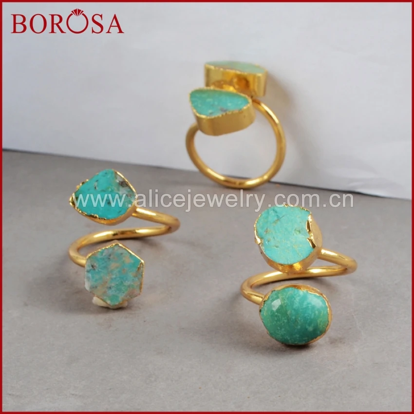 Винтажное кольцо BOROSA CAN PASS GIS CHECK с 100% натуральным турецким камнем Золотое