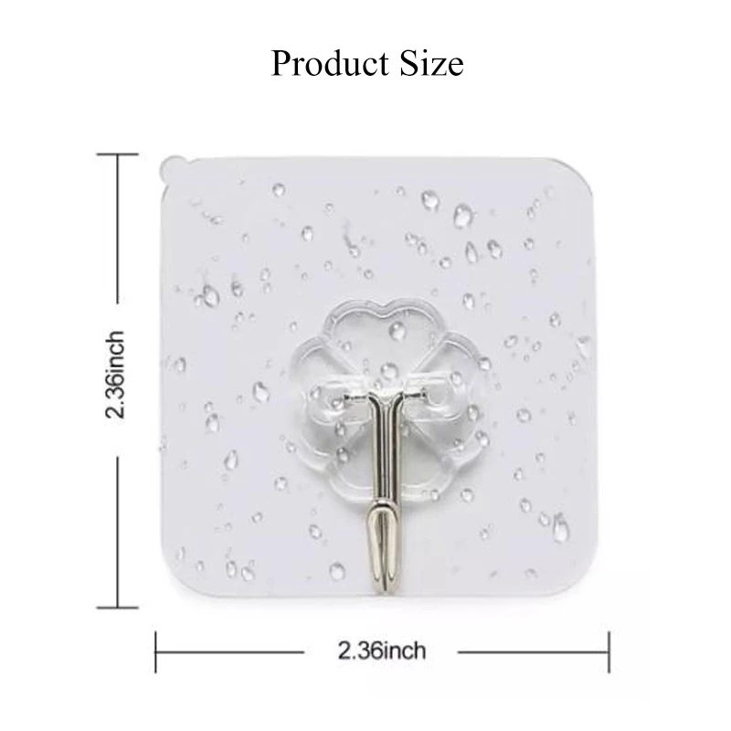 

20Pcs PVC Seam Sticky Hook Transparent Self Adhesive Wall Hook Waterproof Transparent Clothes Hanger Kitchen Suction Cup Hook