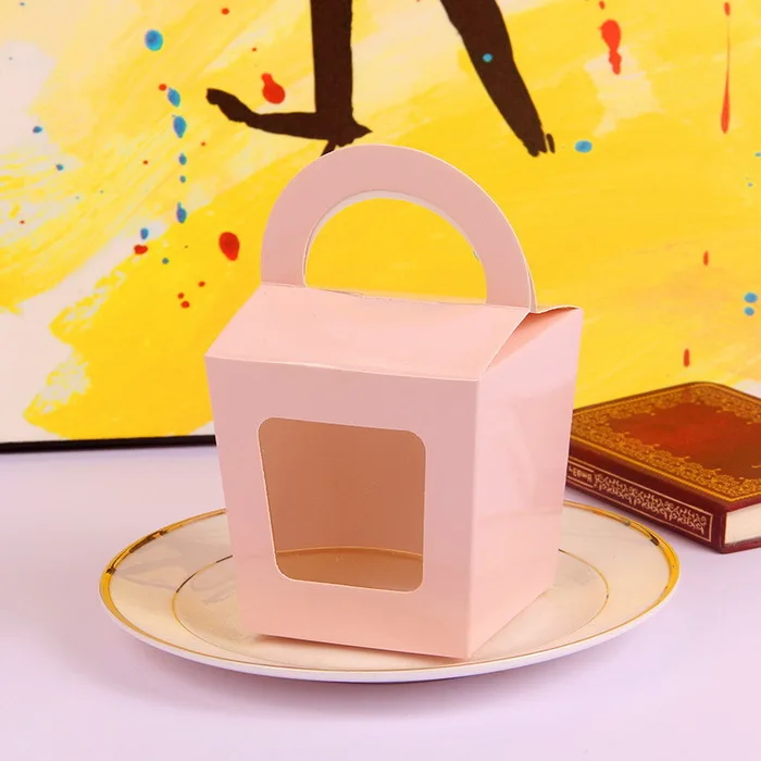6 5*12 см одинарная коробка для маффинов с ручкой конфет портативная кексов мусса