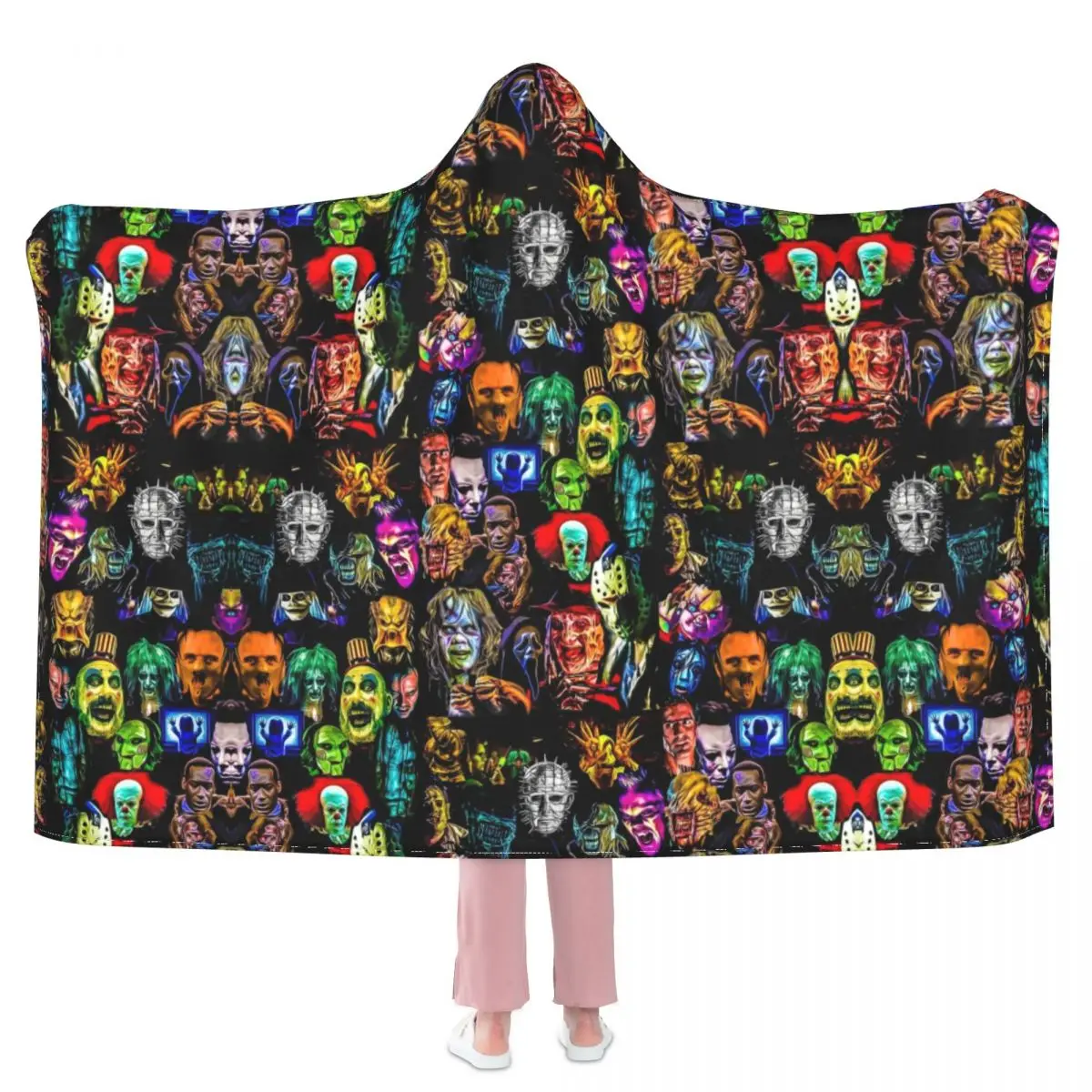 

Horror Film Baddies Legends Chucky Blanket Creepy Character Comfy Hooded Fleece Blanket Outdoor Super Soft Fashion Bedspread