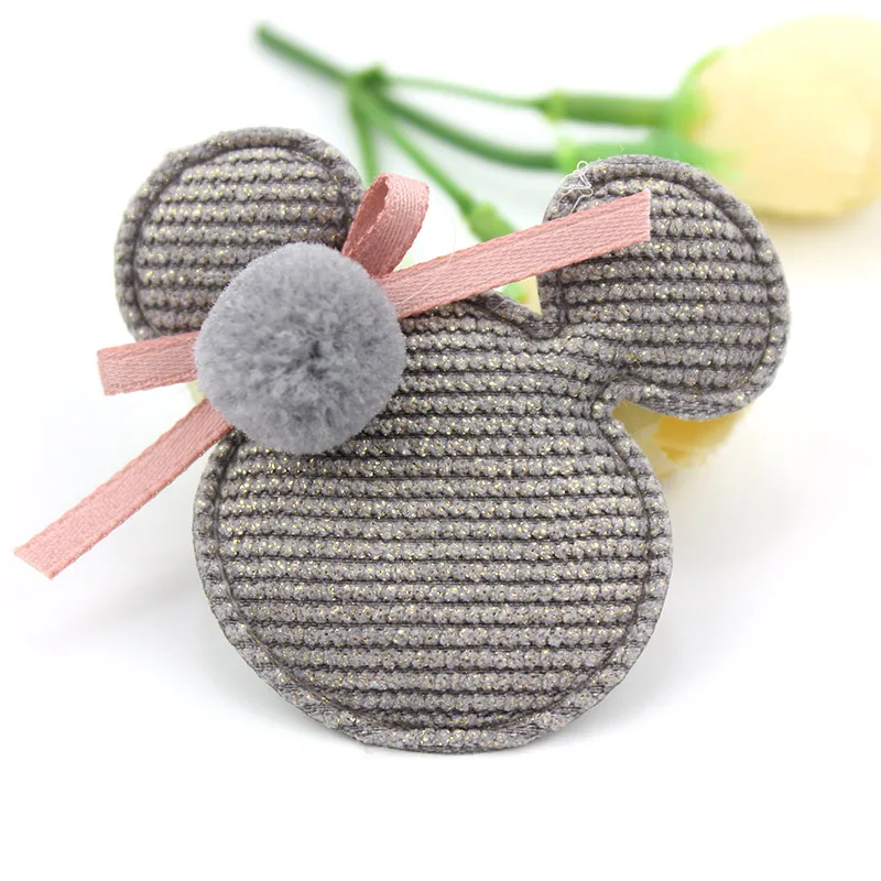 12 шт. 5*5 5 см ручной работы золотой штамп голова мыши мягкая аппликация для ребенка