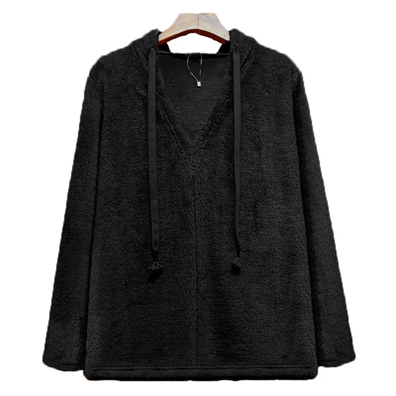 

New autumn and winter sweater women's autumn and winter hooded European and American women's pullover plush blouse