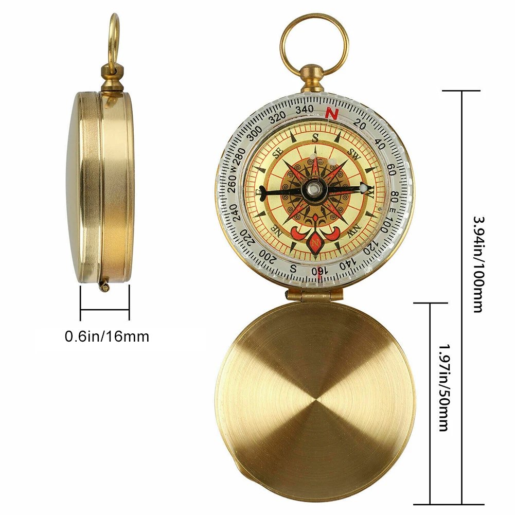 Ретро светящиеся латунные карманные часы для отдыха на открытом воздухе Кемпинг
