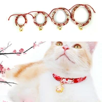 hot sale velvet cats collars adjustable pet collars lucky cat charm necklace collar for little dogs cats collars pet accessories
