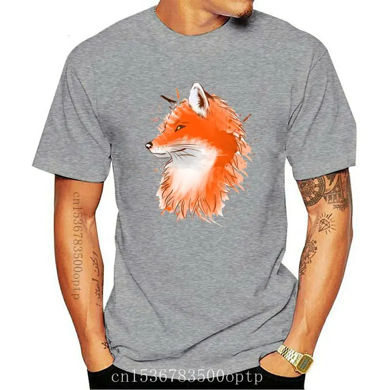 

New Latest Women Fitted Colorful Fox T-Shirts Men/Women Black Popular Novelty Simple Animal Hip Hop Tshirts 100% Cotton