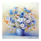 Натюрморт белый и синий цветок Хризантема ваза алмазная живопись круглый полный дрель DIY мозаика вышивка 5D вышитые крестом подарки