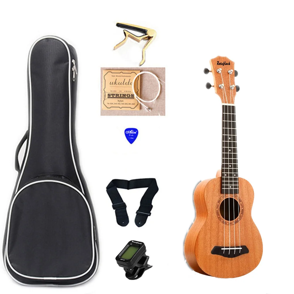 Укулеле 21 дюйм для начинающих Гавайская гитара из красного дерева укулеле с