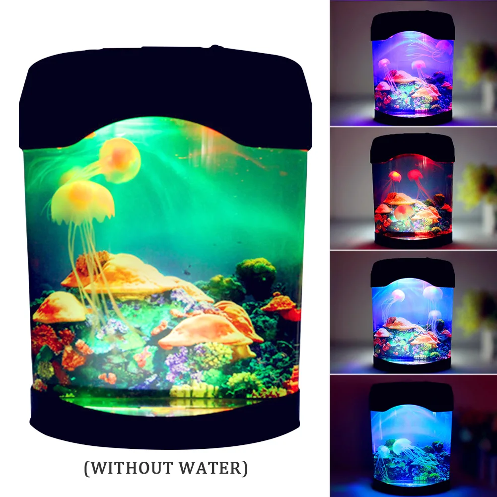 

LED Lighting Color Changing USB Connection Artificial Mood Jellyfish Lamp Fish Tank Home Decor Mini Aquarium Electric Bedroom