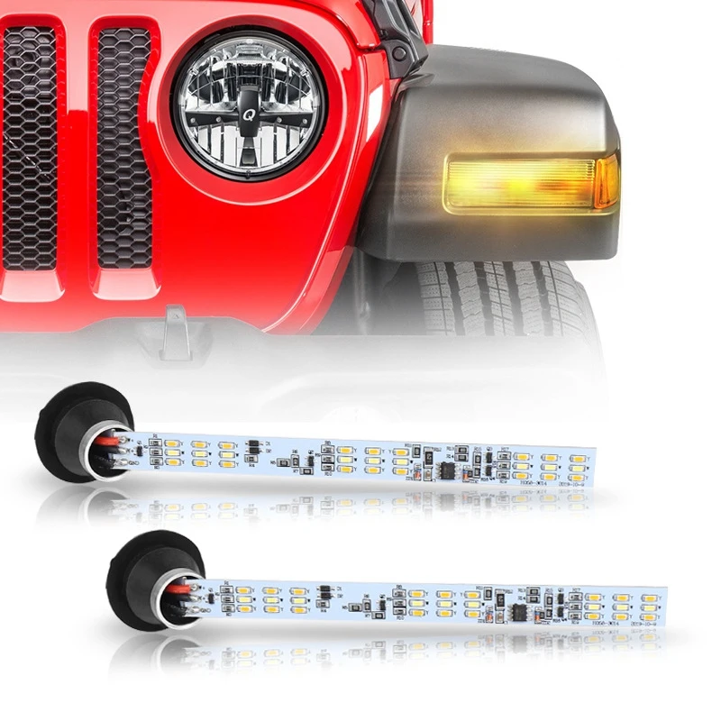LED Turn Signal Lighting Kit 12V 60W Daytime Running Lamp with 36-SMD White/Amber for 2018-Up Jeep Wrangler JL Sport Trim | Автомобили и