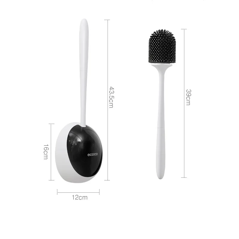 

TPR Silicone Brush Head Egg-shaped Wash Toilet Brush Set Tools Household Wall-mounted Creative for Bathroom Cleaning Accessories