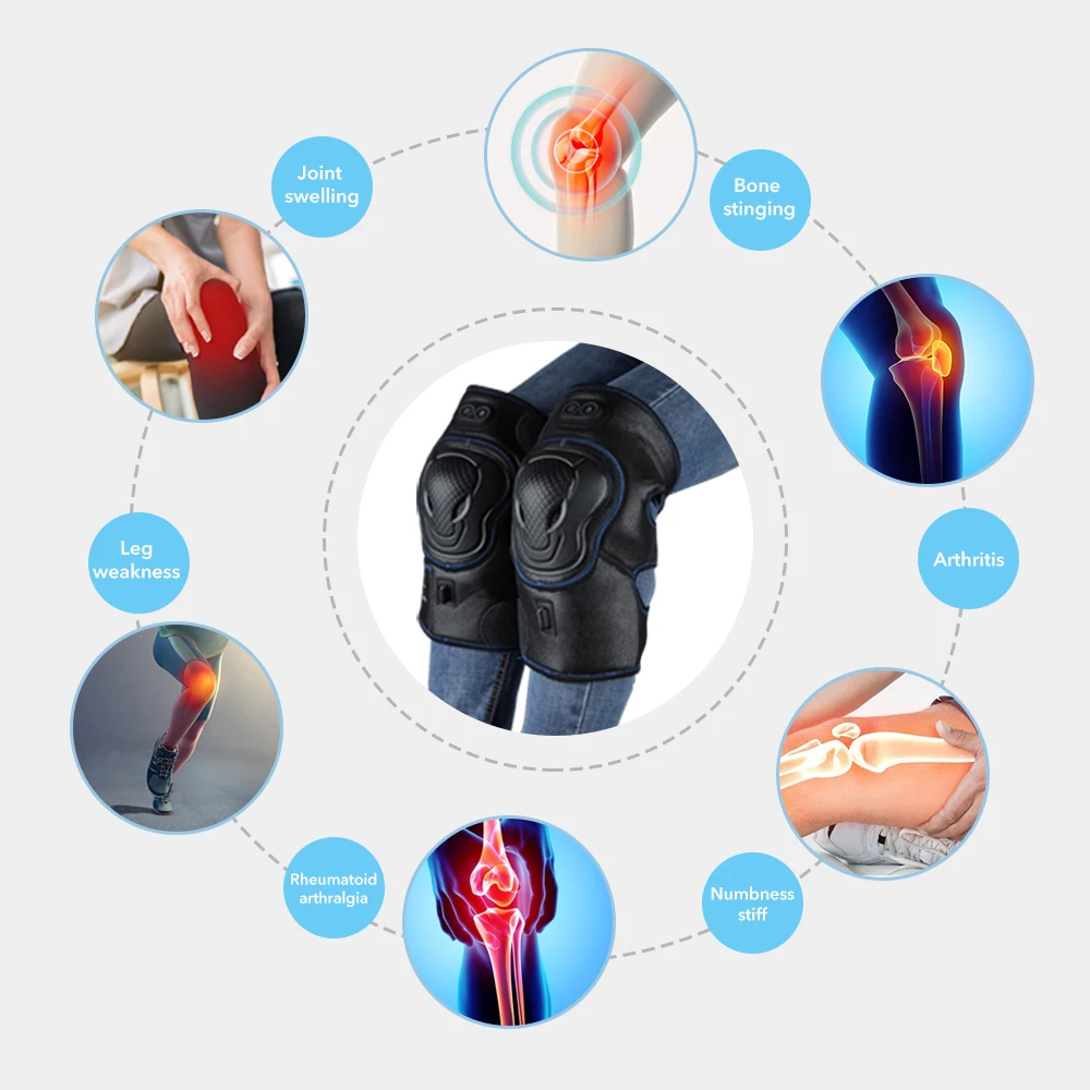 

Heat Therapy Knee Support Brace Wrap Heated Vibration Massage Knee Joint Pain Relief Treatment Far Infrared Kneeler Massager