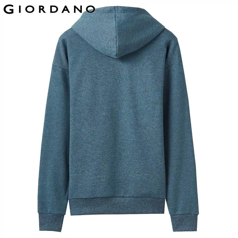 Giordano мужской свитшот кенгуру с капюшоном и небольшим печатным лого на передней