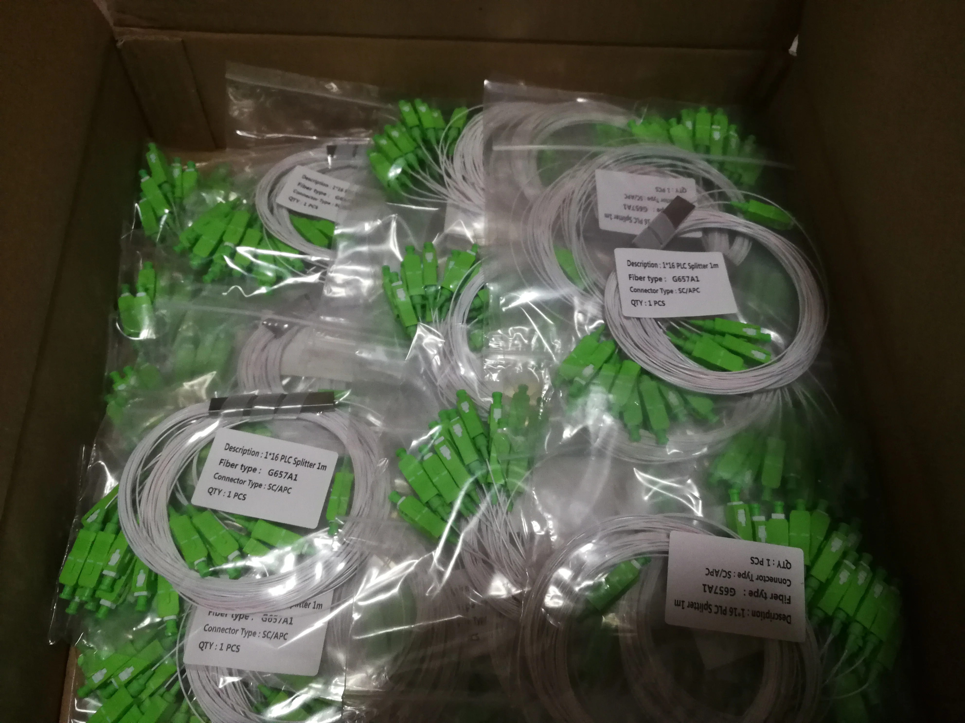 Divisor de fibra &oacute;ptica SC/SM APC 0,9mm, alta calidad, 1m, FTTH, 20 unidades/30 unids/lote, 1x16-5