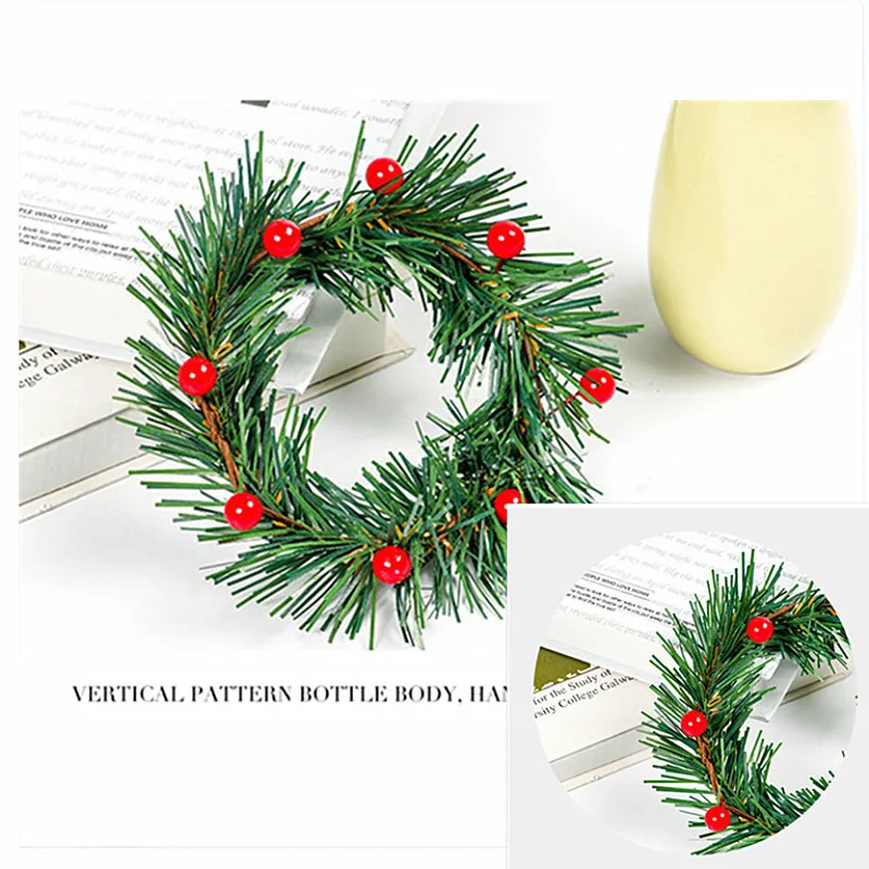 Искусственный цветок Красная рождественская ягода и сосновый конус с Холли