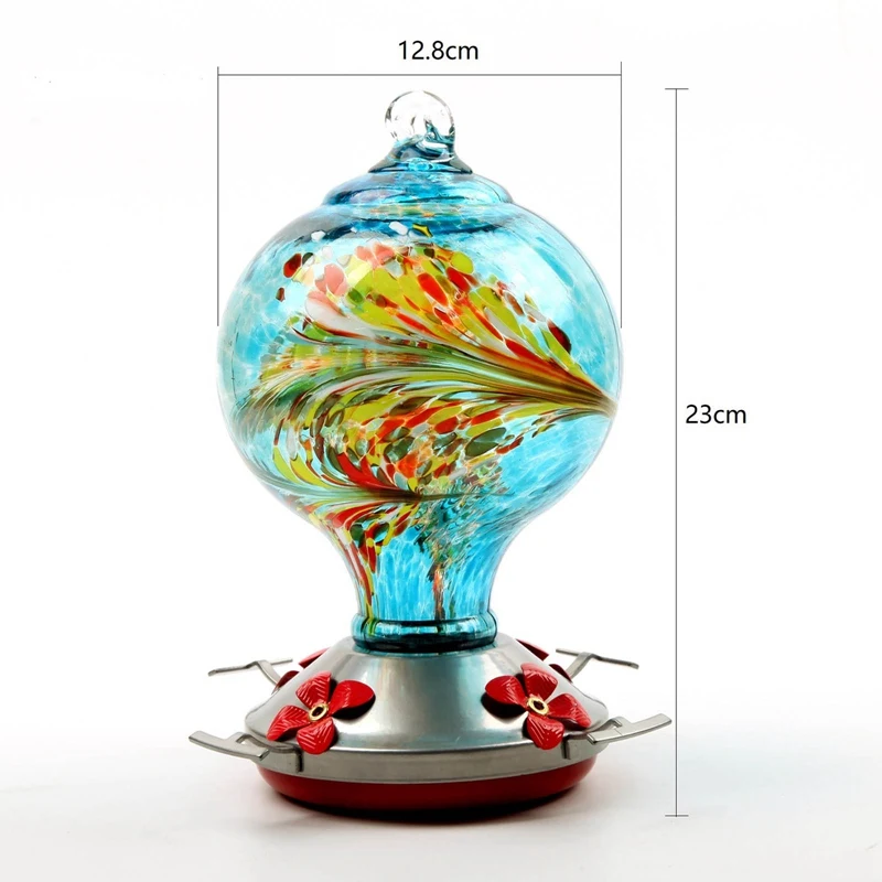 

Outdoor Hanging Bird Feeders Exquisite Painted Glass Hummingbird Feeders Hanable Bird Feeders for Garden Park Yard Patio