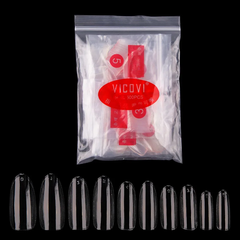 500 шт./пакет * 5 мешков овальные круглые накладные ногти с предварительным
