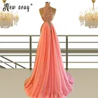 Розовые длинные халаты расшитый бисером, с высоким воротником вечернее платье Дубай Саудовская Аравия длинное платье для выпускного вечера; Gown Robe De Soiree платье де Феста