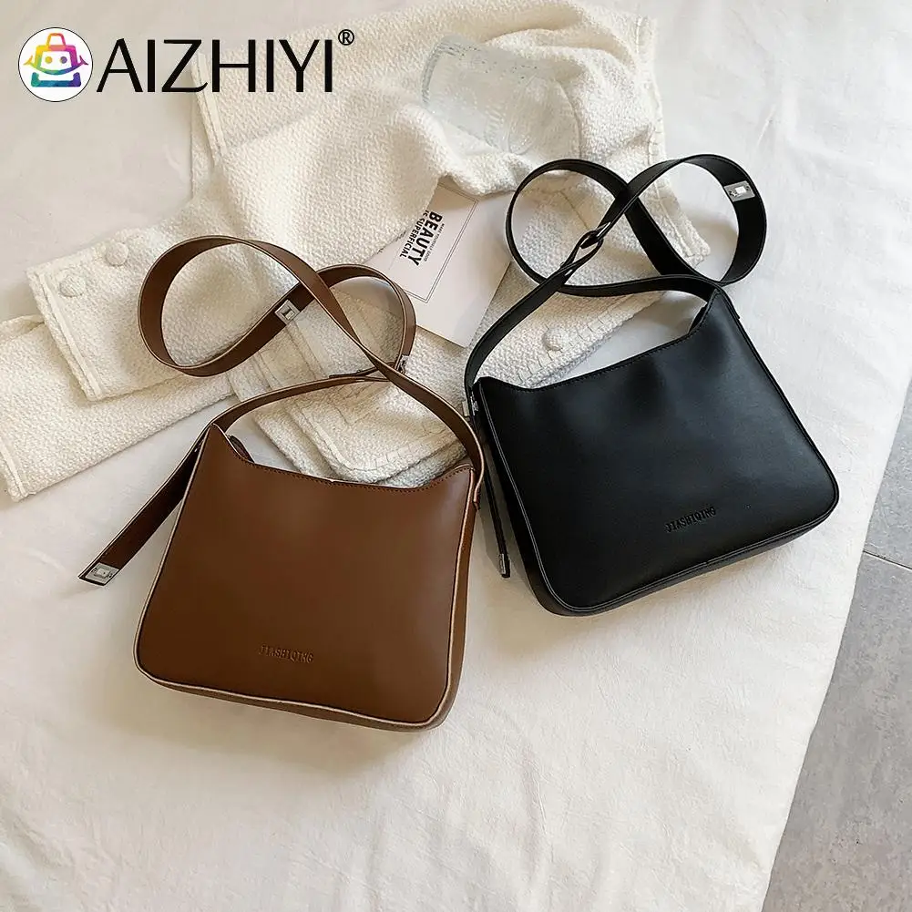 

Women Vintage PU Leather Pure Color Shoulder Bag Female Casual Underarm Bag Small Handbag for Girl Birthday Gift