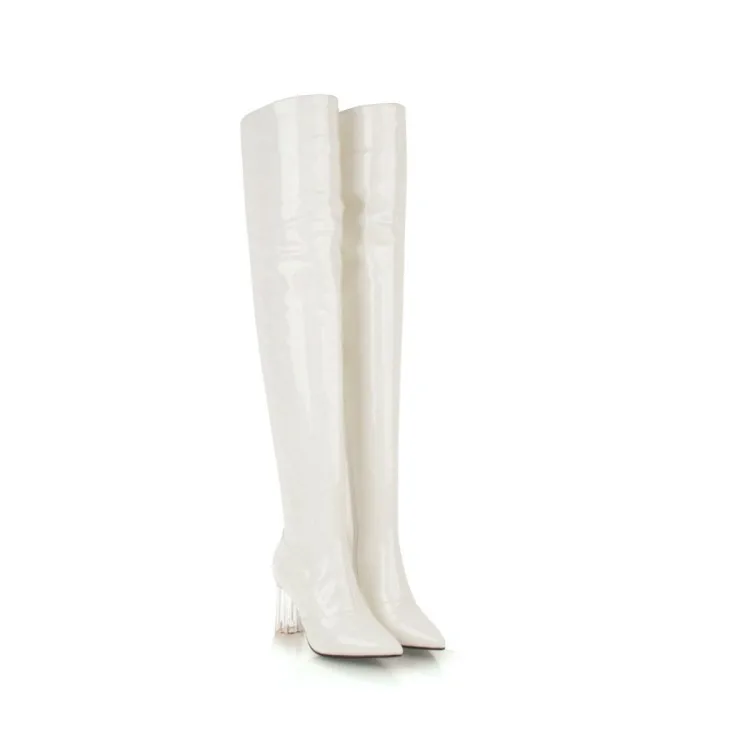 

women's shoes winter fashion high heeled pointed 32-43 over the knee boots