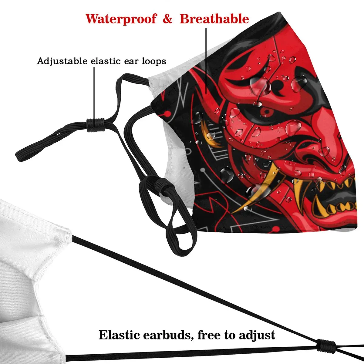 Yokai Oni Mask Mecha Adult Dust Activated Carbon Filter Funny Washable Face Fashion |