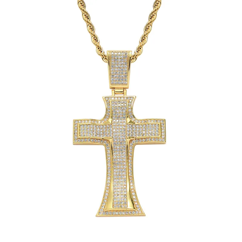 

Fashion Dropshipping Crystal Jesus Cross Pendant Necklace Jewelry For Men/Women Hip Hop Jewelry Xmas Gift