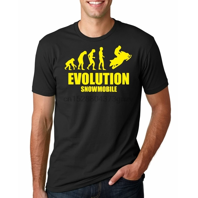 Новинка 2018 летняя Мужская модная хлопковая футболка с надписью Evolution снегоход