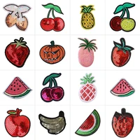 cute cartoon apple banana fruit briefcase badges small stickers sew on patches for clothing kids girls embroidered applications