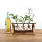 Террариум, креативная гидропонная прозрачная ваза с растениями, ваза с деревянным каркасом, декоративная стеклянная Настольная Ваза для растений, бонсай, декоративная ваза для цветов