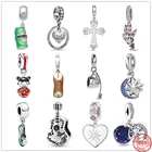 Женский браслет из серебра 100% пробы, с цветком лаванды и крестом