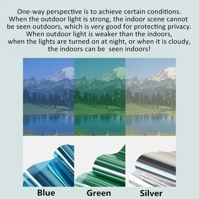 Односторонняя зеркальная пленка для конфиденциальности на окно УФ-защита