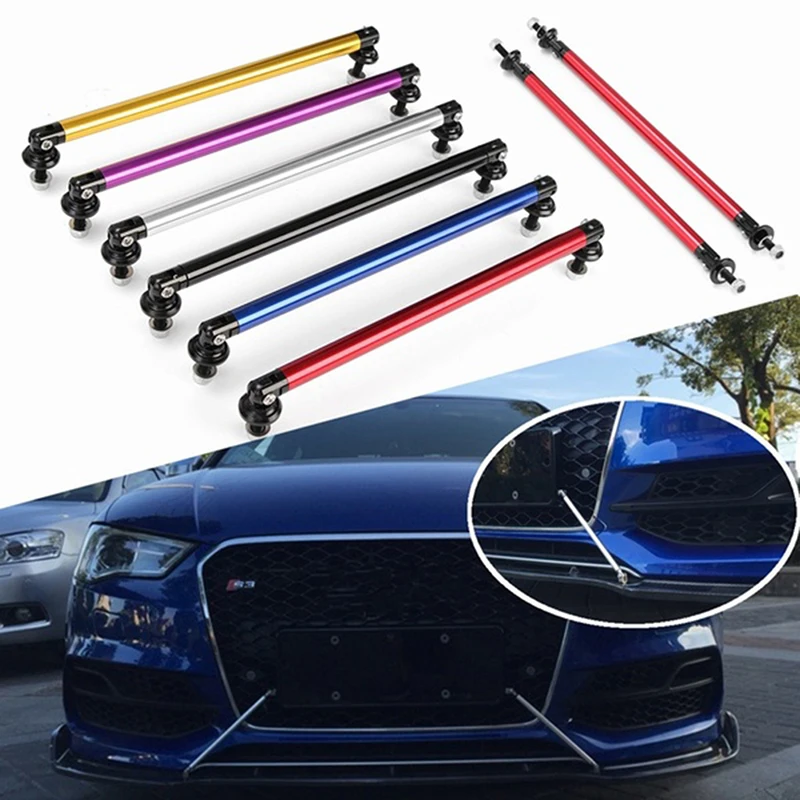 2X 20cm Adjustable Front/Rear Bumper Lip Splitter Rod Strut Tie Bar Support Universal