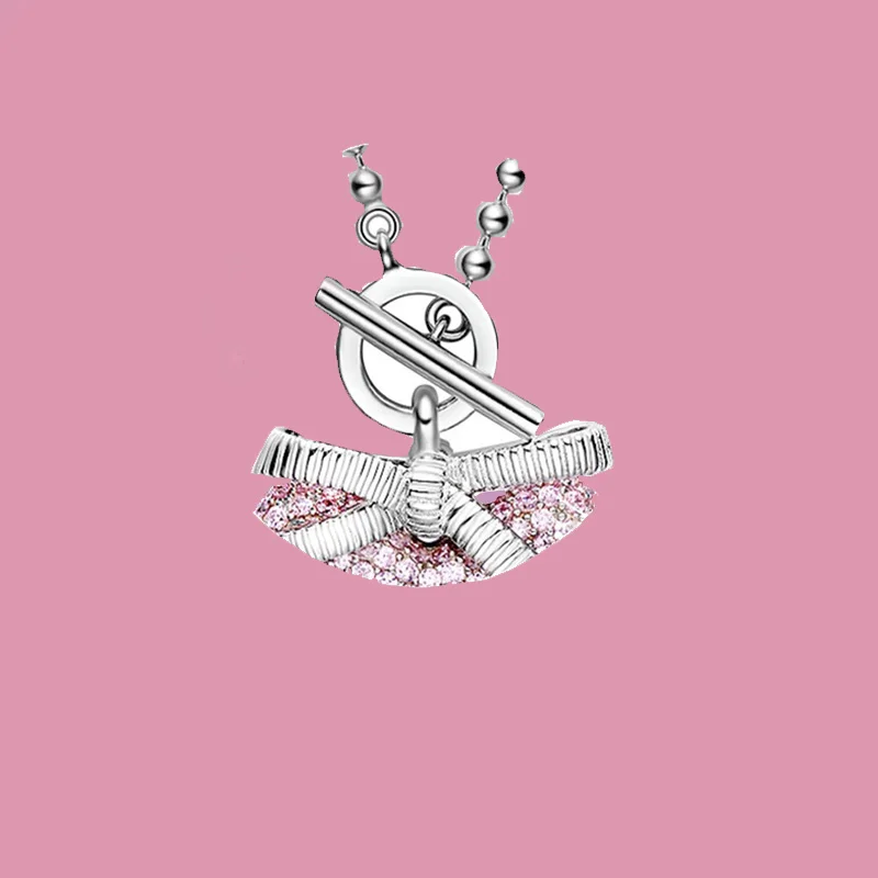 

Fashion Jewelry Love Pendant Sweetheart Gift Pink Zircon Cute Necklace New 2021