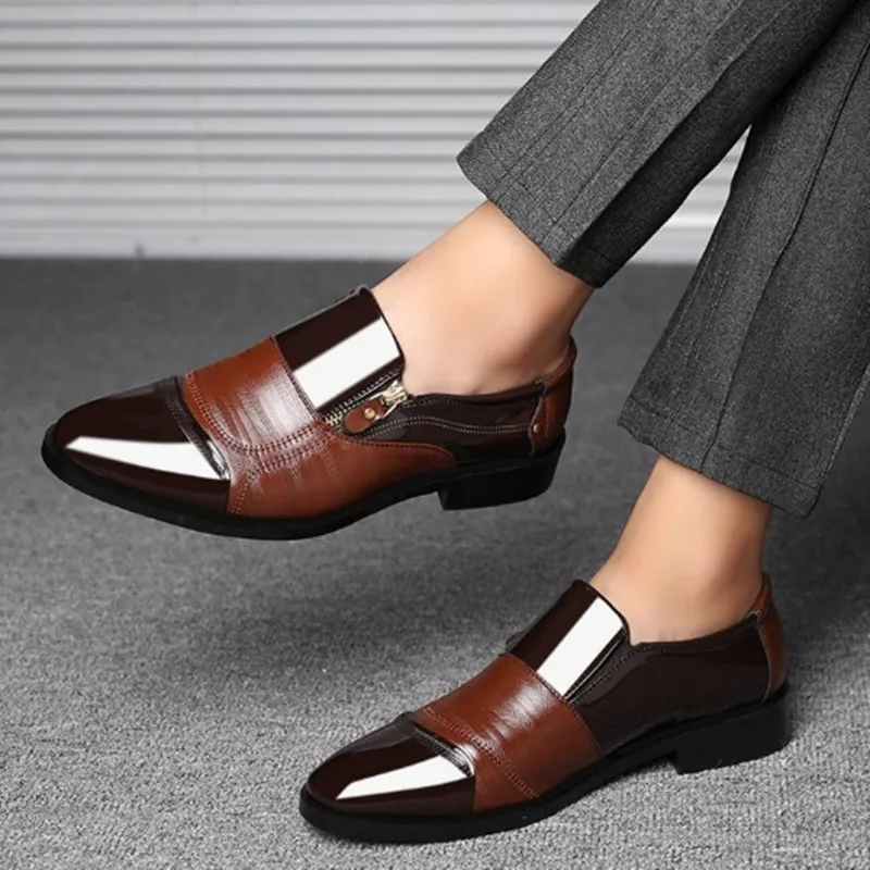 Мужские деловые туфли из ПУ кожи с острым носком | Обувь