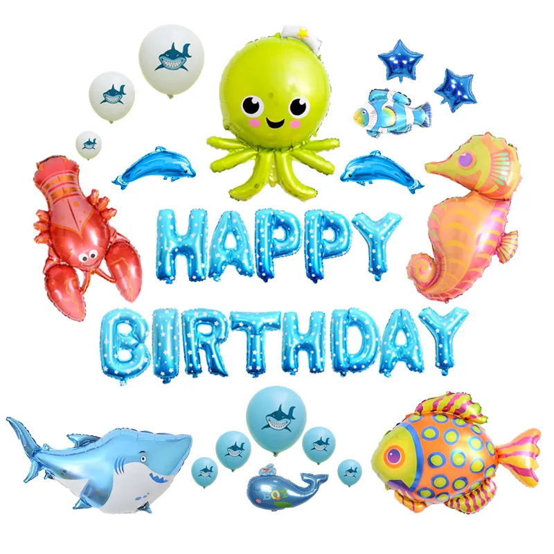 Воздушные шары с надписью морские слова на день рождения|Воздушные и аксессуары|