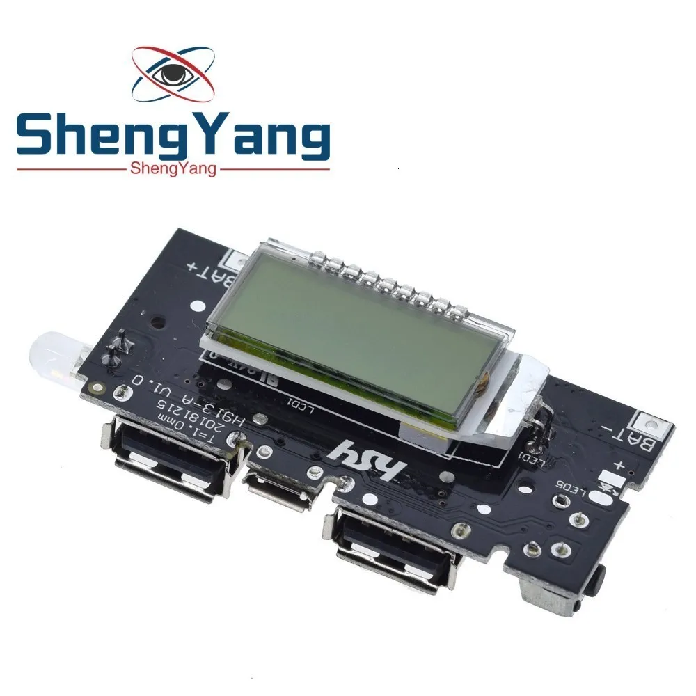 Двойной USB 18650 Батарея Зарядное устройство PCB Мощность модуль 5V 1A 2.1A мобильный Мощность банка аксессуары для телефона DIY светодиодный ЖК-дисплей зарядная Модульная плата