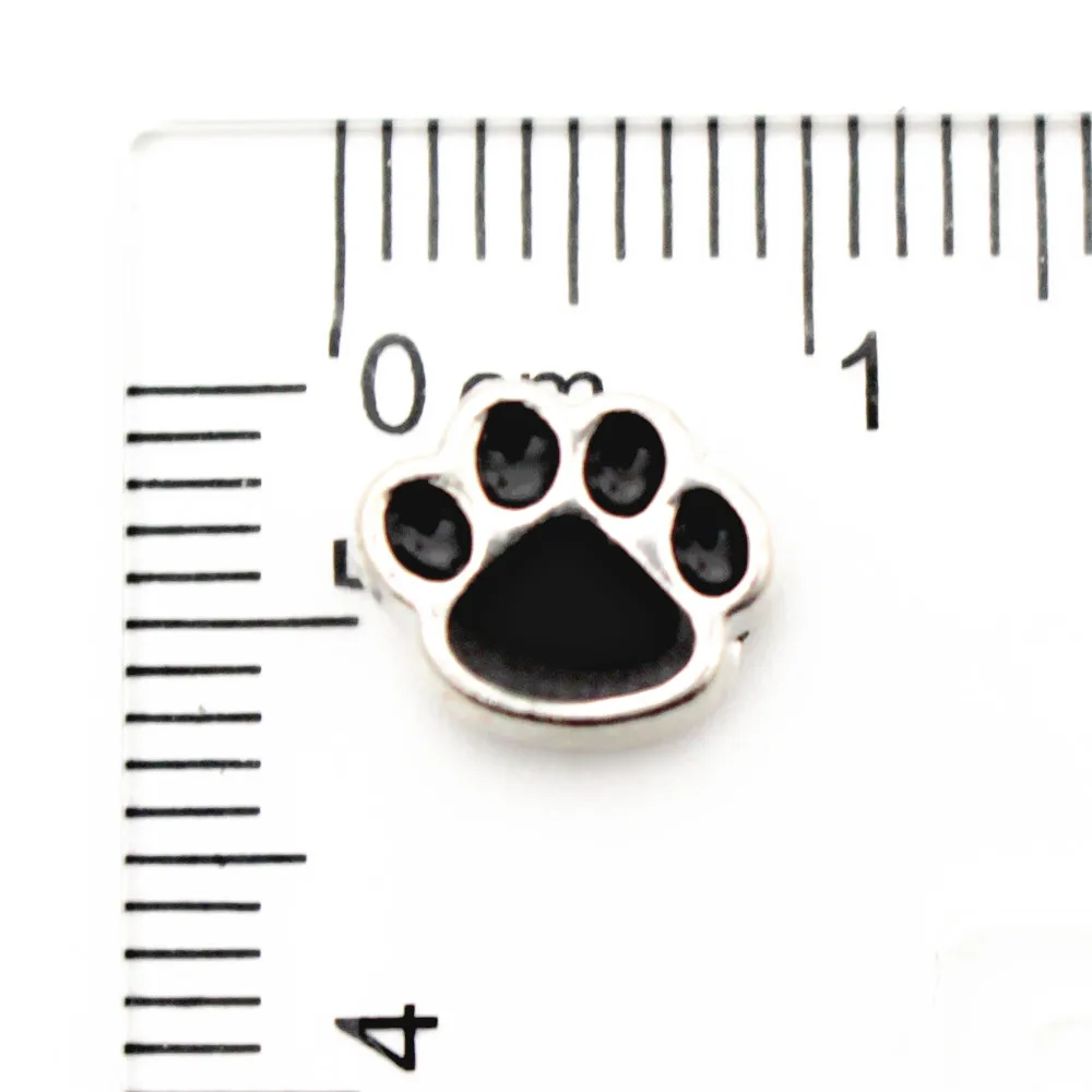 Новое поступление 10 шт./лот золотой серебряный шарм Собачья лапа с плавающими