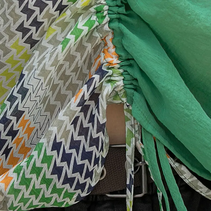 

XITAO Patchwork Print Shirring T-Shirts Women 2021 Summer New Arrival Personality Fashion Loose V-neck Short Sleeve WMD1415