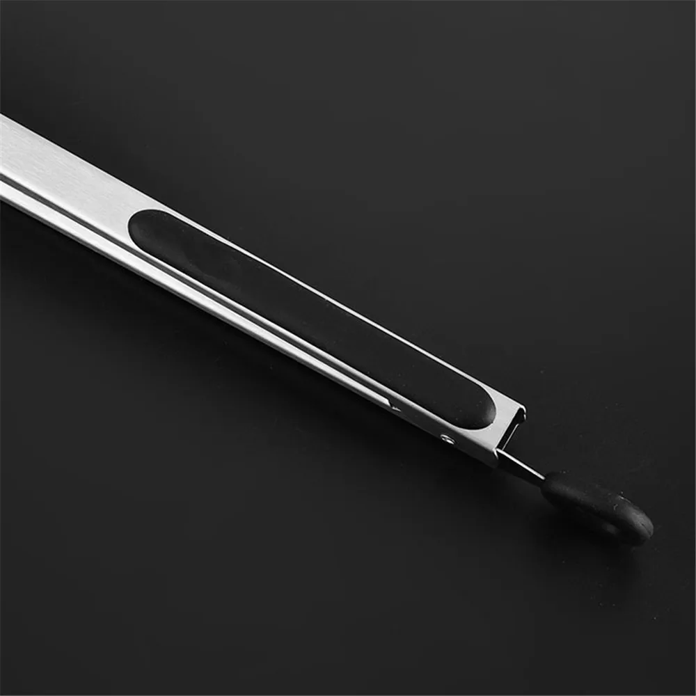 

Kitchen Food Toong Tool Set Heat Bread Tong Stainless Steel Salad BBQ Cooking Food Serving Utensil Tongs Bead Clip + BBQ Brush