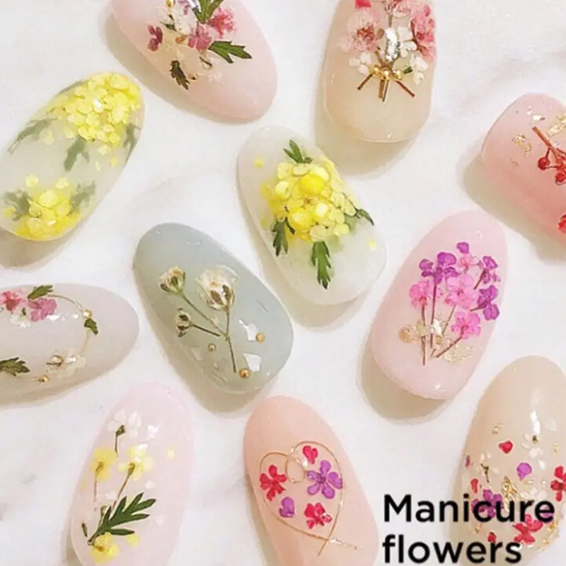 

12Grid/Box Crystal Epoxy Filler Dry Flower Mixed Nail Stickers Decorations Resin Filling Material Craft Art Accessories